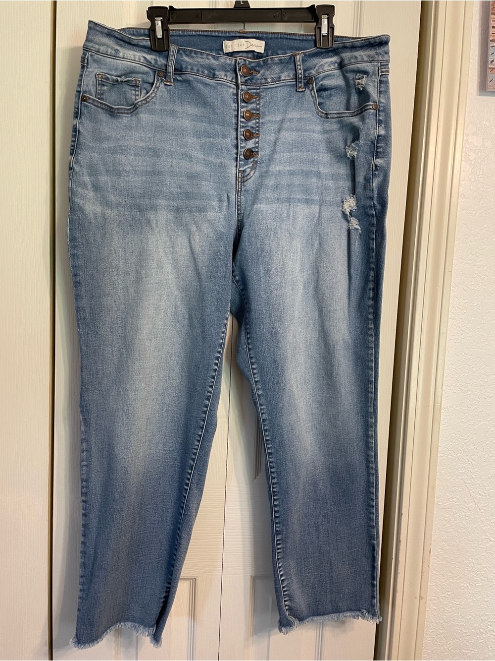 Cato Light Blue Button-Fly Ankle Jeans